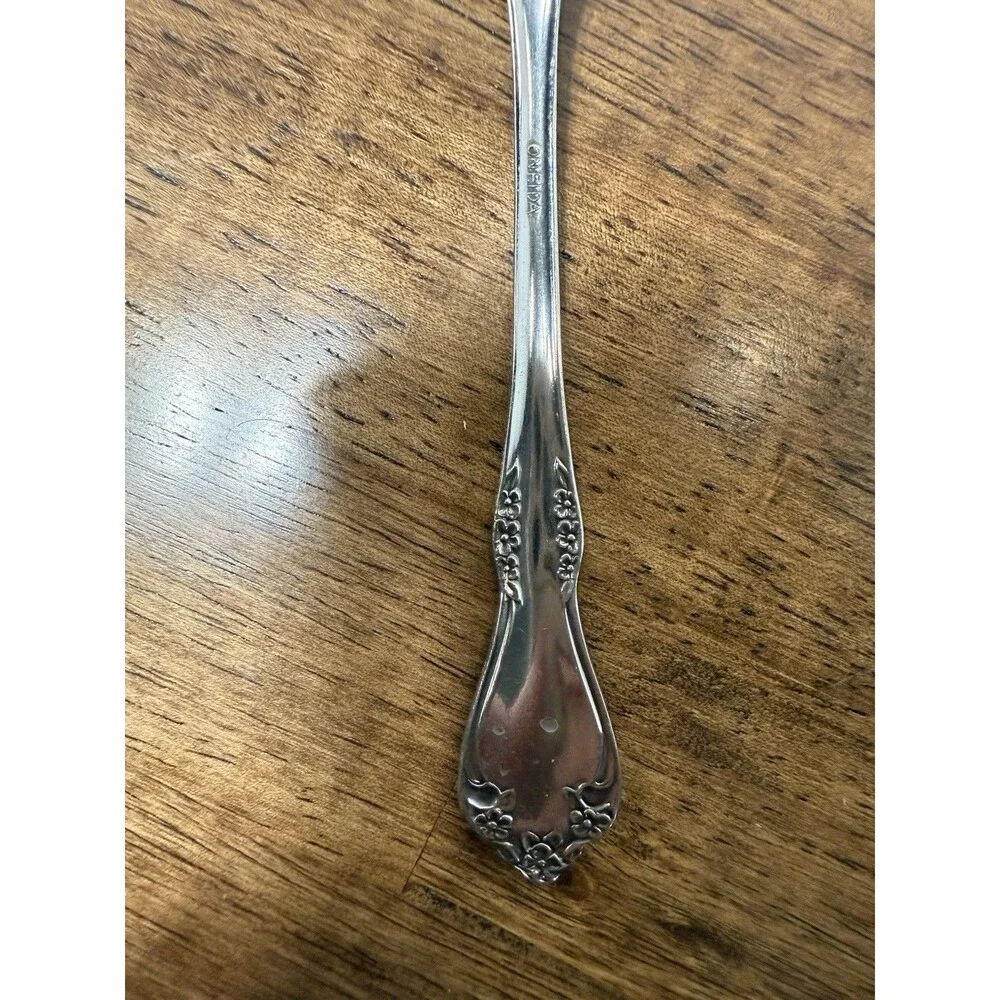 Mansfield (Stainless) By Oneida Silver Lot Of 17, Flower Print, Vintage Flatware